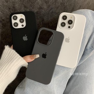 Caixa De Silicone Preta Cinza Carvão Premium Iphone 15 14 Plus 13 12 11 Pro Max Classic Proteção Antiimpressão Digital Macia
