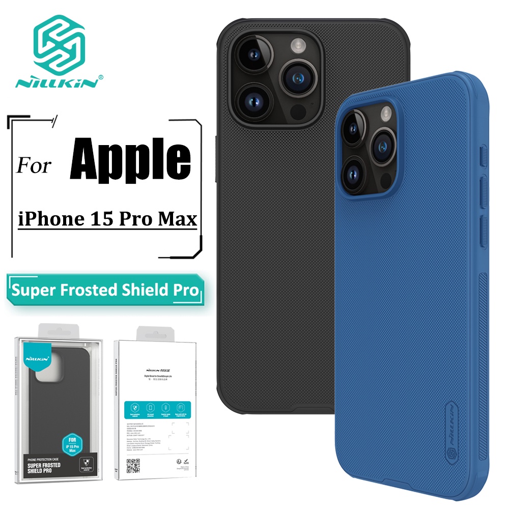 Capa Nillkin Super Frosted Shield Pro Para iPhone 15 Pro Max Telefone TPU Ultra Fina Mate + PC Anti-Impressão Digital Tr em Oferta na Shopee