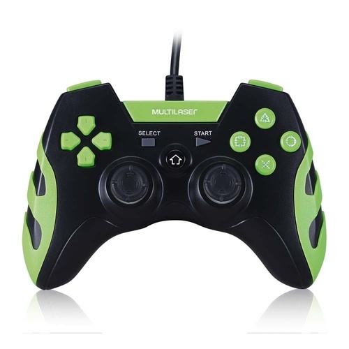 Controle Gamer Ps3/pc Preto/verde Js091