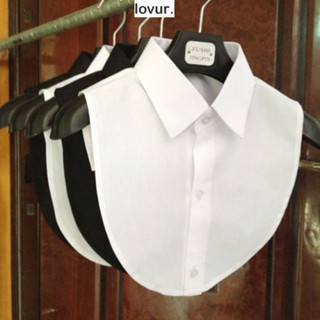LOVUR Falso Colarinho Moda Blusa Camisa Sólida Acessórios