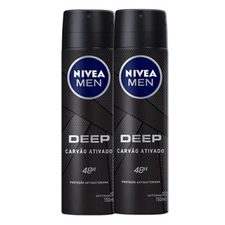 Kit 2X 150ml Desodorante Nivea Men Deep Original Aerosol Antitranspirante 48h