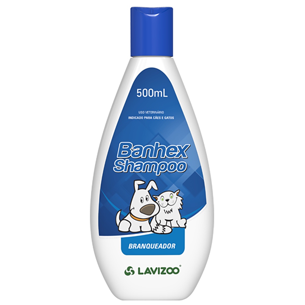 Shampoo Branqueador para Cães e Gatos Banhex Lavizoo 500ml