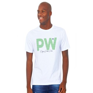 Camiseta Masculina Estampa Pw Polo Wear Branco