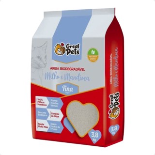 Areia Great Pets para Gatos Biodegradável Fina - 3,8 Kg em Oferta na Shopee