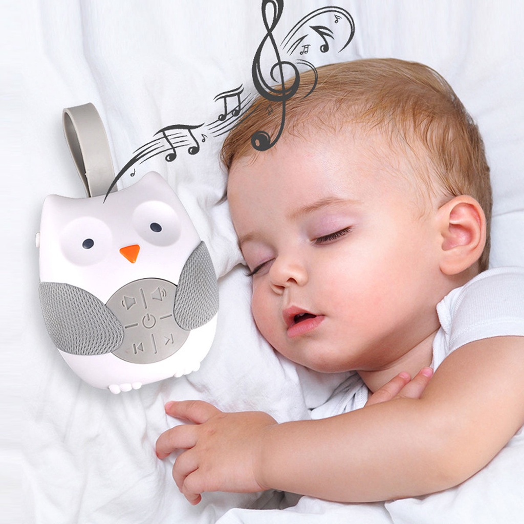 A0315 recém-nascido infantil calmante dormir Coaxing cama de ruído branco pendurado coruja leitor de música brinquedo