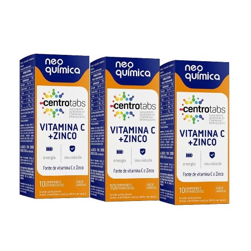 Kit 3x Vitamina C+Zinco Com 10 Comp Efervescentes - Neo Química