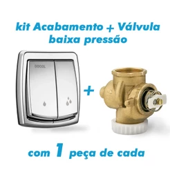 Kit Banheiro Docol Válvula Base Descarga 1.1/2 DN40 BP + Acabamento Salvágua Cromado Autênticos