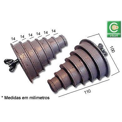 Forma de Alumínio p/ Bobinadeira 6 canais Monofásica Média 100 mm- Mod. 4