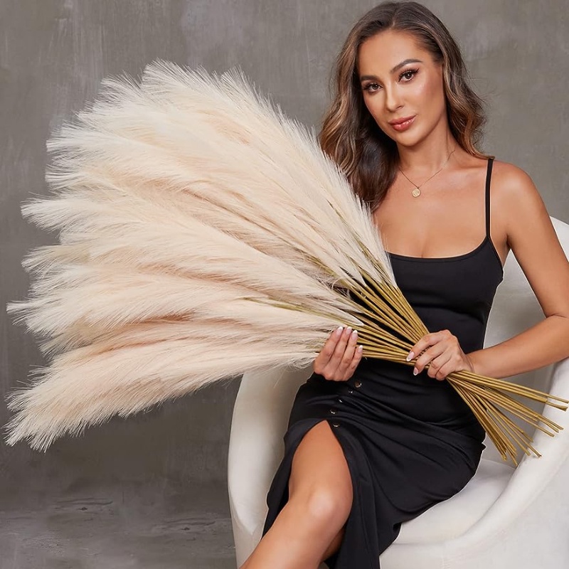 Capim Falso Pampas Grande 100cm Artificial Alto Pompous Pompass Ramos Falsos Caules Fofos ...