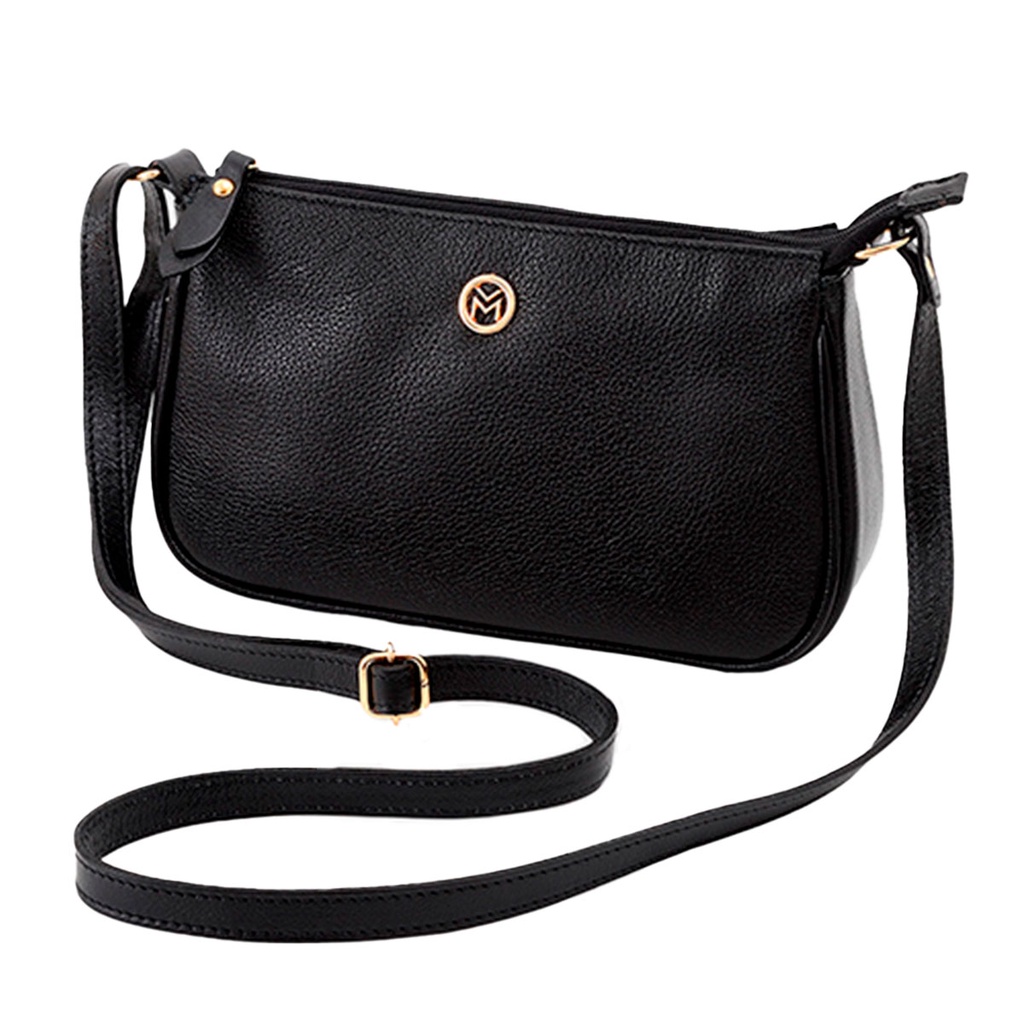 Bolsa Feminina Transversal Couro Legítimo Zíper Mariart 2030