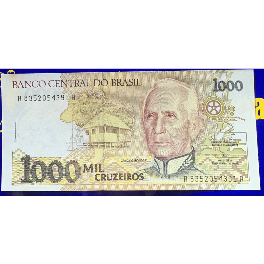 Cédula 1000 Cruzeiros Banco Central Do Brasil Antigas Coleção Brasil