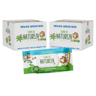 Caixa Toalha Umedecida Turma da Natureza 24 Pacotes - Total 2400 Unidades