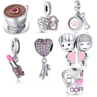 LI Berloque Pendants Silver 925 Charms Clover Para Pulseira Acessórios