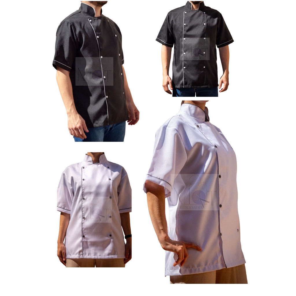 Dolma Chef de Cozinha Unissex - Uniforme Chef Cozinheiros / Confeiteiros / Padeiros