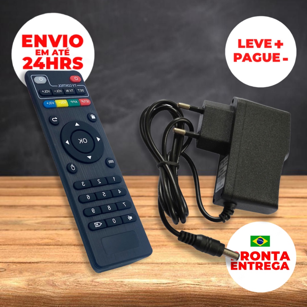 Controle e Fonte Para TV Box 4K MXQ MX9 5G Pro Super Original Varios Modelos Kit