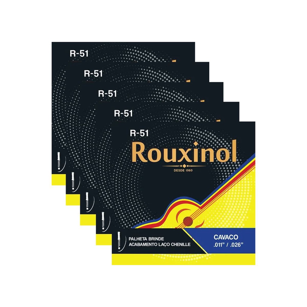Kit 5 Encordoamento Cavaquinho R51 0.11” Rouxinol  PRR51L em Oferta na Shopee