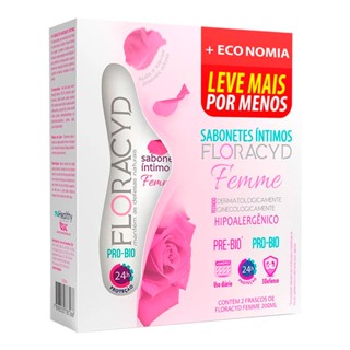 Sabonete Íntimo Floracyd Femme 2 Unidades de 200ml Cada Leve Mais por Menos