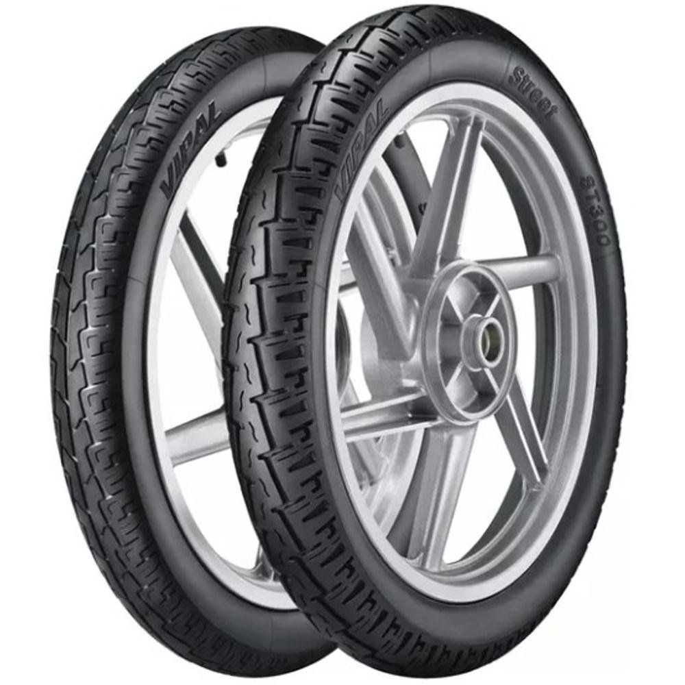 Par Pneu Cg 160 Titan Ybr 125 80/100-18 + 90/90-18 Tl St600 Vipal