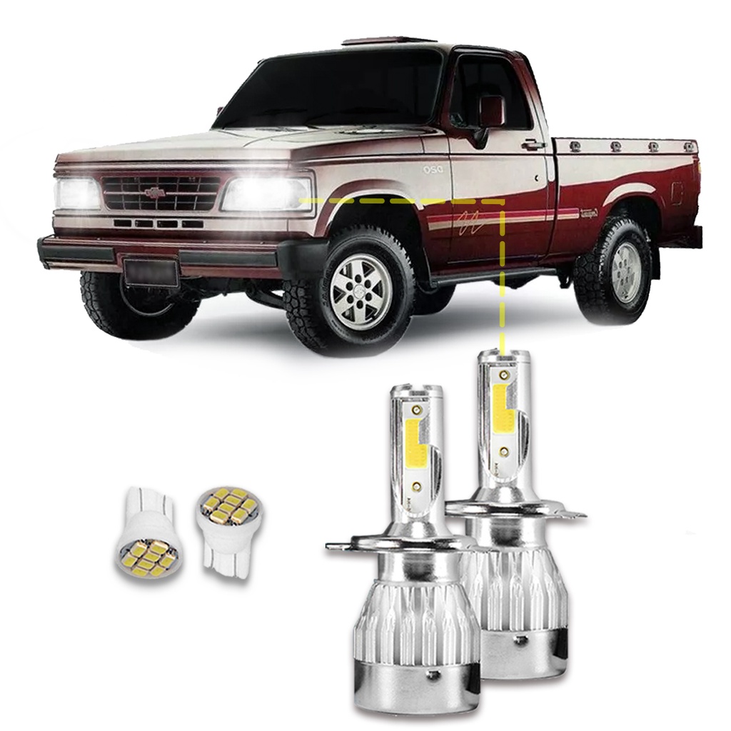 Kit Ultra Led Chevrolet D20 1985/1997 Alto e Baixo 20000lm em Oferta na Shopee
