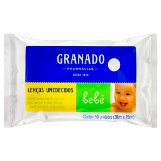Lenço Umedecido Granado Bebê com 50 Unidades