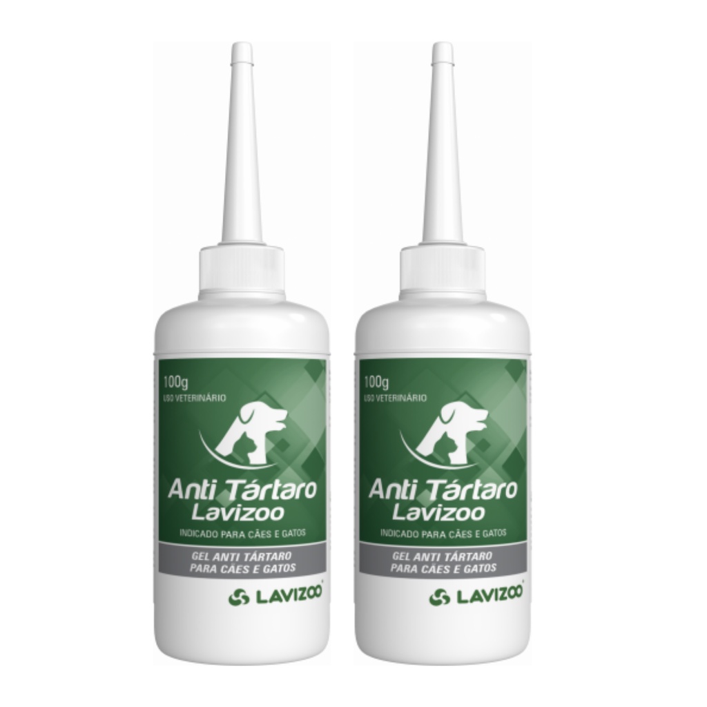 Kit 02 Gel Removedor Tártaro Lavizoo Cachorro e Gato 100g