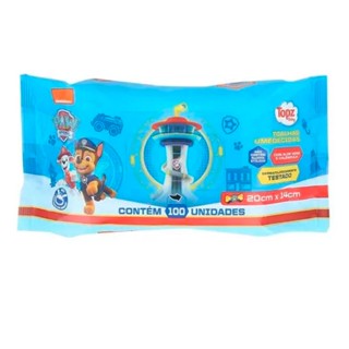 Toalhas Umedecidas Topz Baby Patrulha Canina Com 100 Unidades