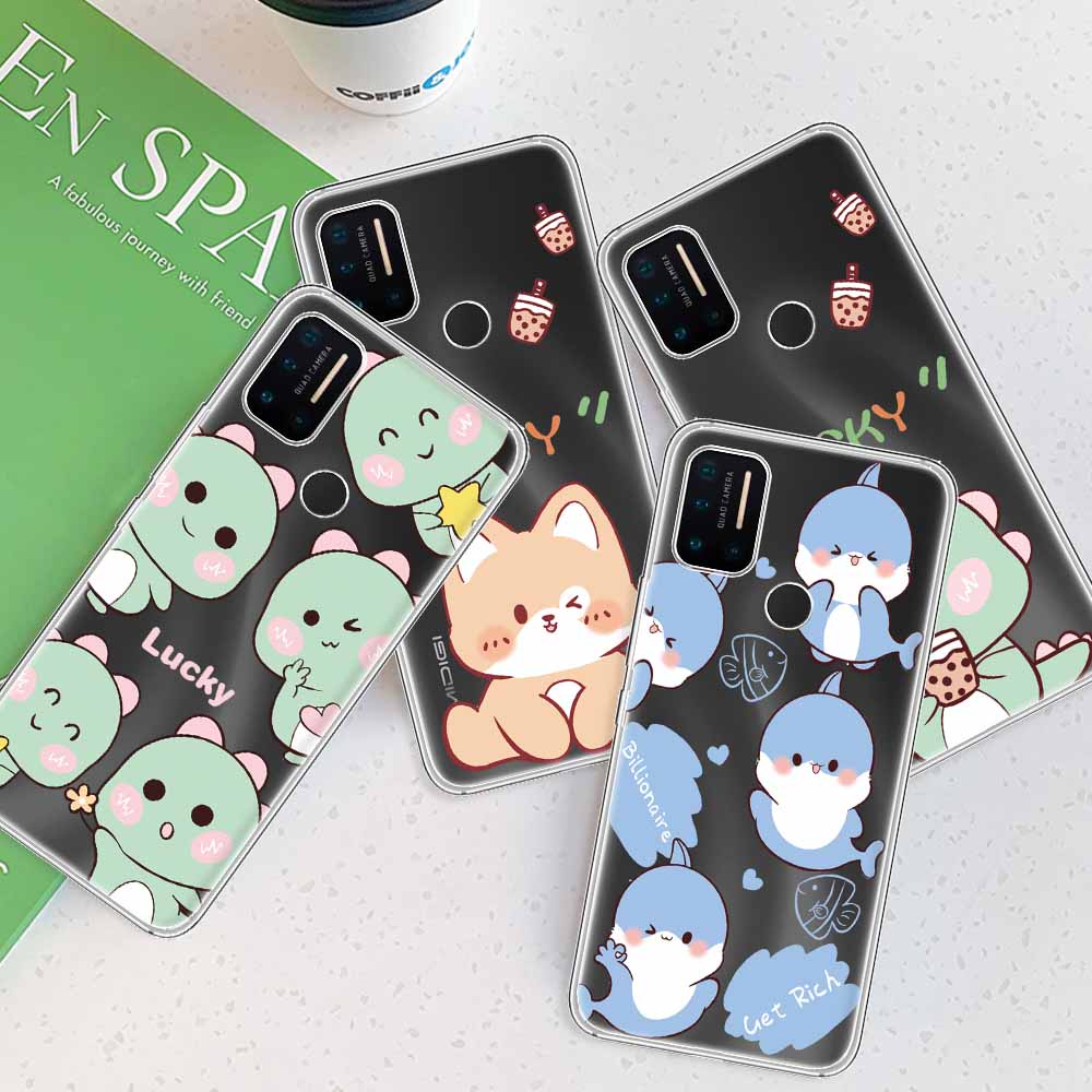 Para Umidigi A9 Pro/Max Case Clear Cute Cartoon Animais De Desenho Animado TPU Capa Macia De Silicone UmidigiA9 A9Max A9Pro 2021 De Telefone Transparente Pára-Choques