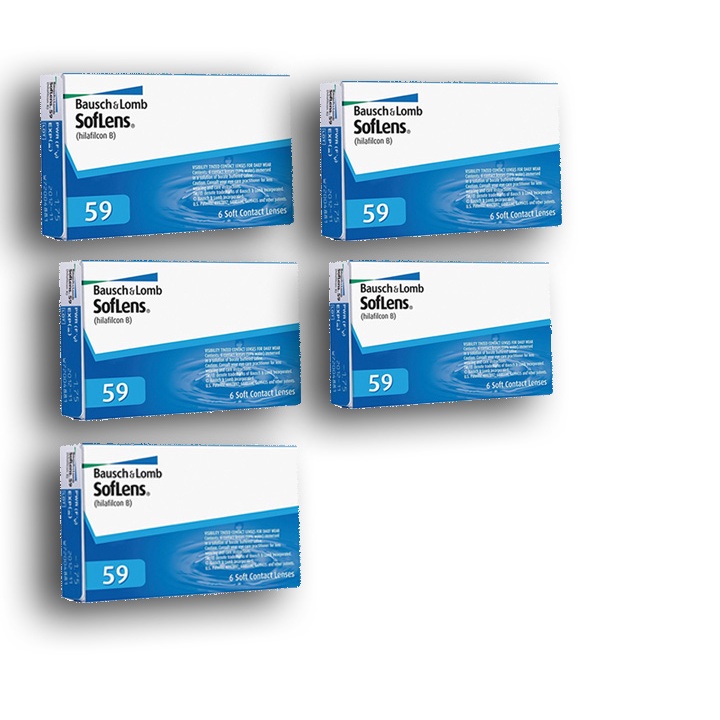 05 Caixas Lente De Contato Soflens 59 Incolor Com Grau Bausch