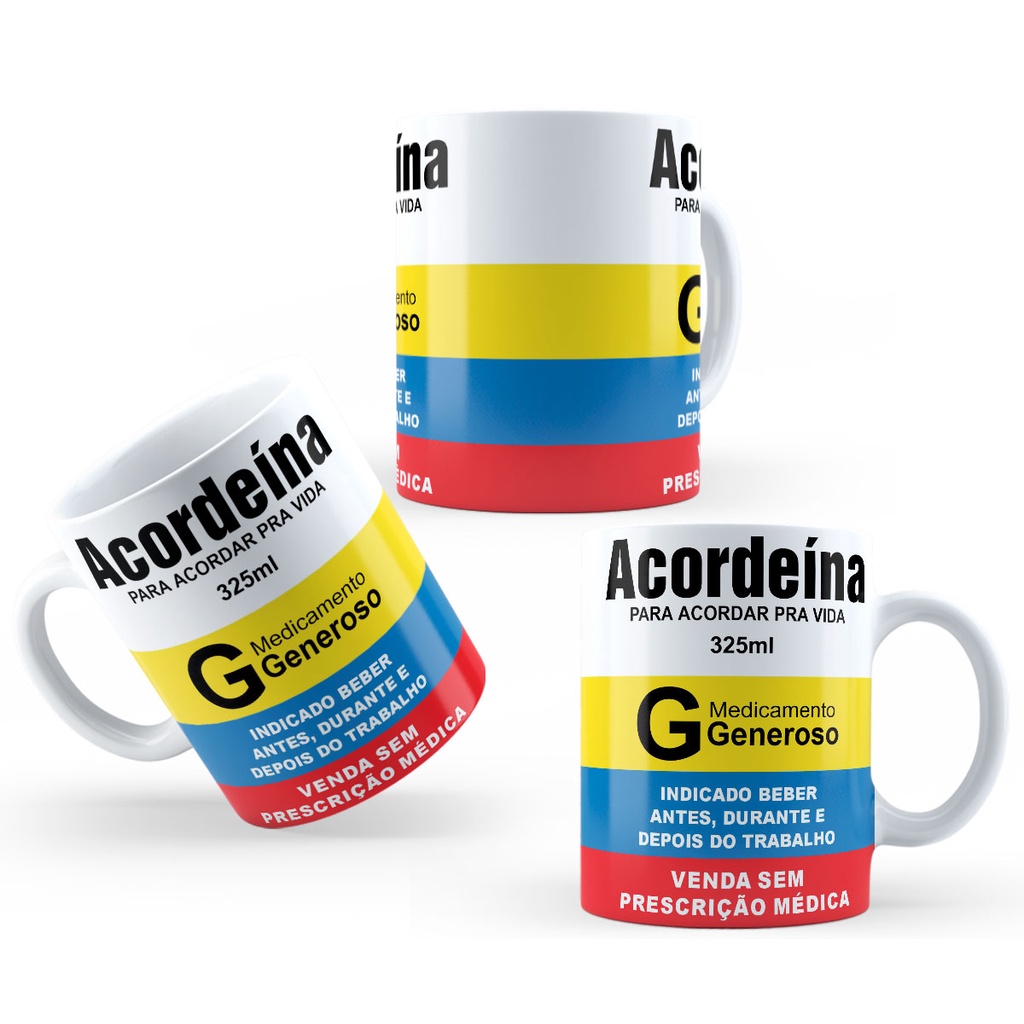 Caneca Cerâmica 325ml - Engraçadas de Remédios em Oferta na Shopee