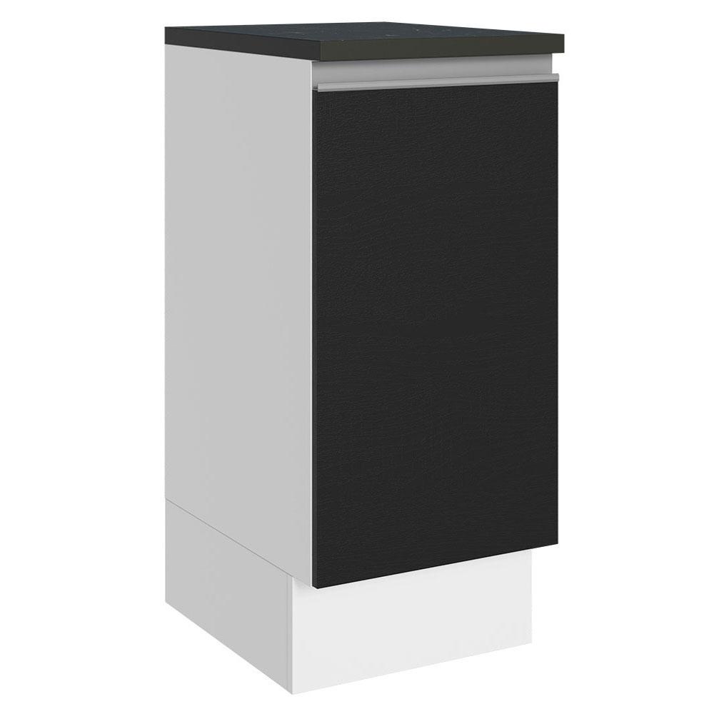 Balcão Armário de Cozinha 100% MDF 35 cm 1 Porta Branco Preto Acordes Madesa em Oferta na Shopee