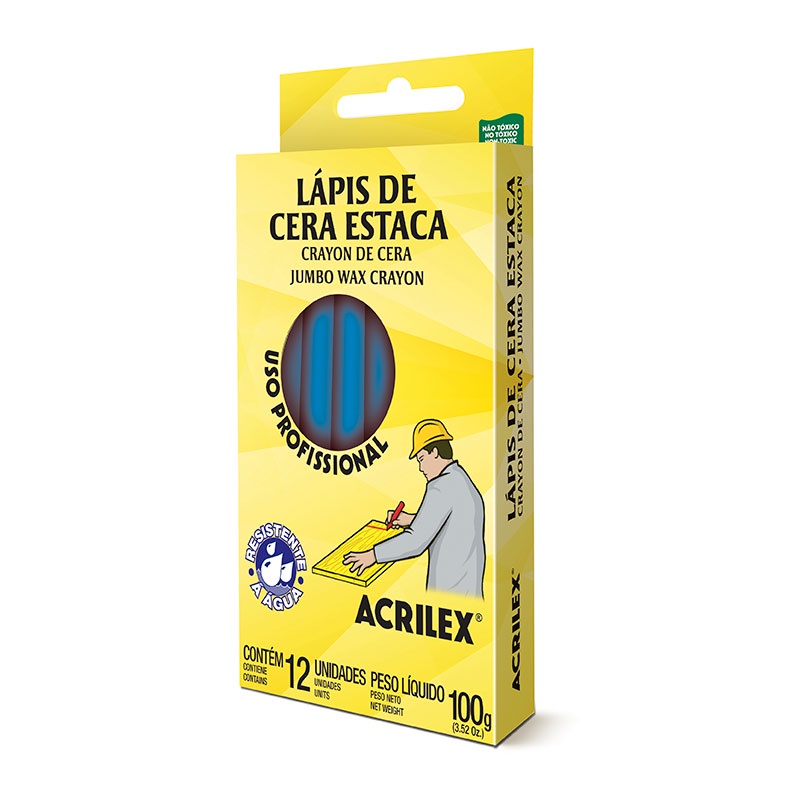 Giz de cera estaca azul 12 unidades 501 Acrilex - Stationery