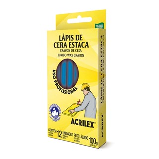 Giz de cera estaca azul 12 unidades 501 Acrilex