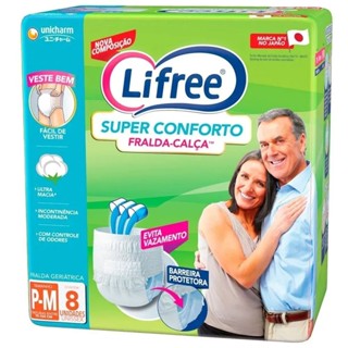 Fralda Calça Lifree Extra Absorção Tamanho P/M Com 8 Unidades