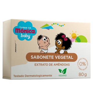 Sabonete vegetal extrato de amêndoas turma da mônica baby