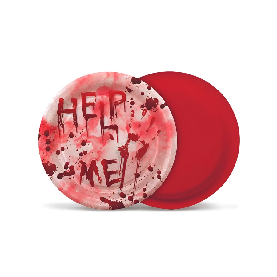 Prato de Papel Redondo - Help Halloween - 18cm - 8 unidades - Cromus - Rizzo - Home & Living