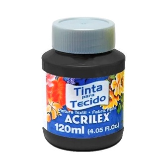 Tinta de Tecido Fosca 120ml - Preto 520 - Acrilex em Oferta na Shopee