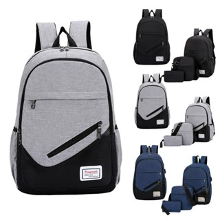 Kit 3 Bolsas Mochila de Notebook Universitária/Escolar, Bolsa de Ombro e Bolsa Estojo (Grande, Média e Pequena) YIHAN