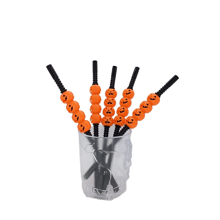 Canudo Decorativo Abóbora de Halloween Preto Ref. YDH-8688 - 5 unidades - Rizzo - Home & Living