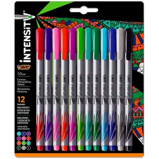 Caneta hidrográfica Intensity Medium com 12 unidades Bic