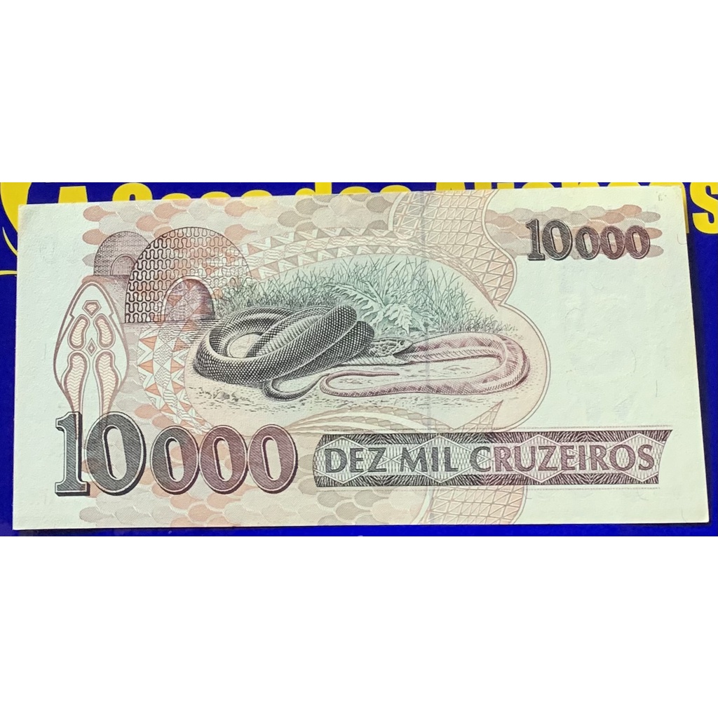 Cédula 10 Mil Cruzeiros Banco Central do Brasil Antigas Coleção