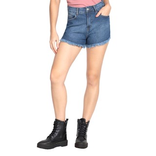 Shorts Feminino Jeans Barra a Fio Polo Wear Jeans Medio