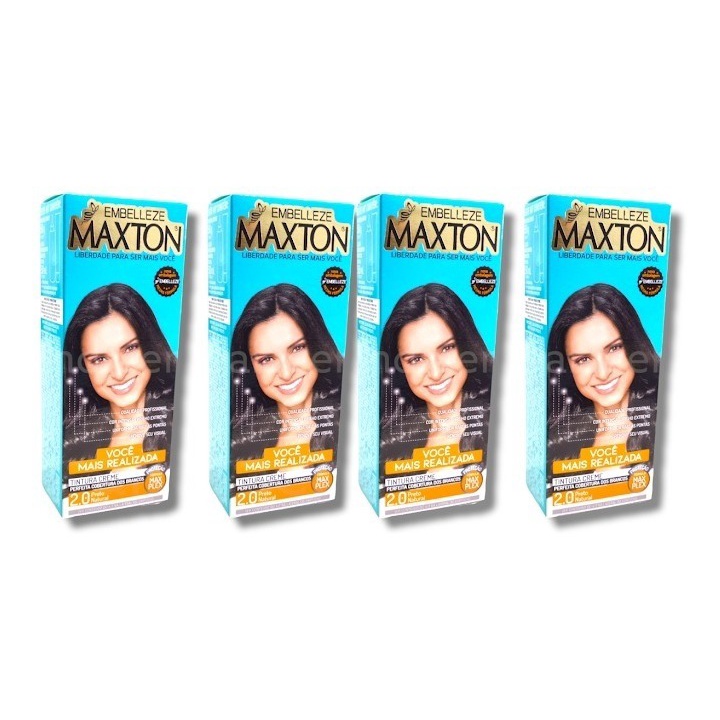 Kit Maxton 2.0 Preto Natural Embelleze Tintura Creme (4 unidades)