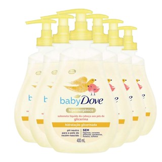 Kit Sabonete Líquido Dove Baby Hidratação Glicerinada 400ml - 6 Unidades