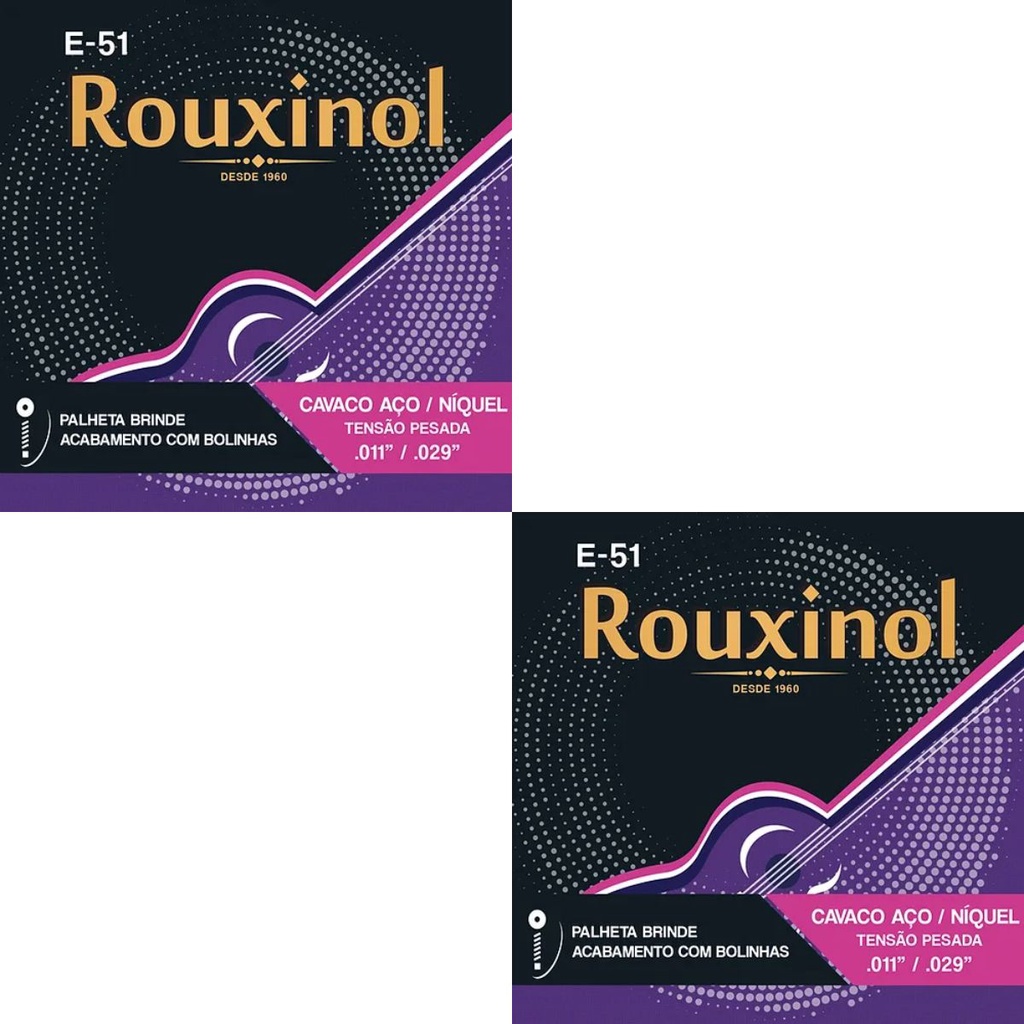 Kit 2 Encordoamento Cavaquinho Elétrico Acústico Rouxinol E51 0.11" PRE51L