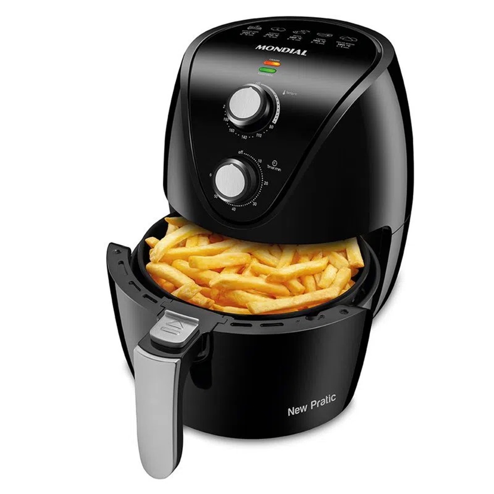 Fritadeira Elétrica Air Fryer, Sem Óleo, Antiaderente, 3,5 Litros, Mondial,1500W,AF-31, 220V - PRETA em Oferta na Shopee