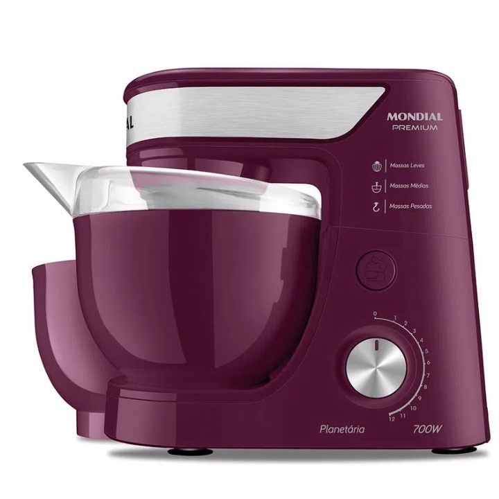 Batedeira Planetária Mondial Marsala 700W Premium BP-01P-M 12 Vel. 110v ⭐⭐⭐⭐⭐