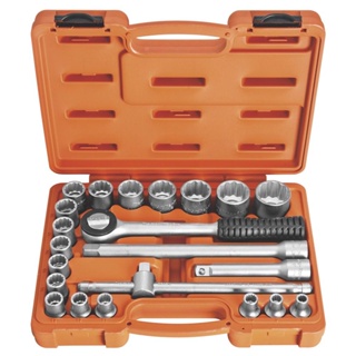 Maleta com Soquetes Estriados e Acessórios 1/2'' Milímetros - 22 Peças Tramontina PRO em Oferta na Shopee