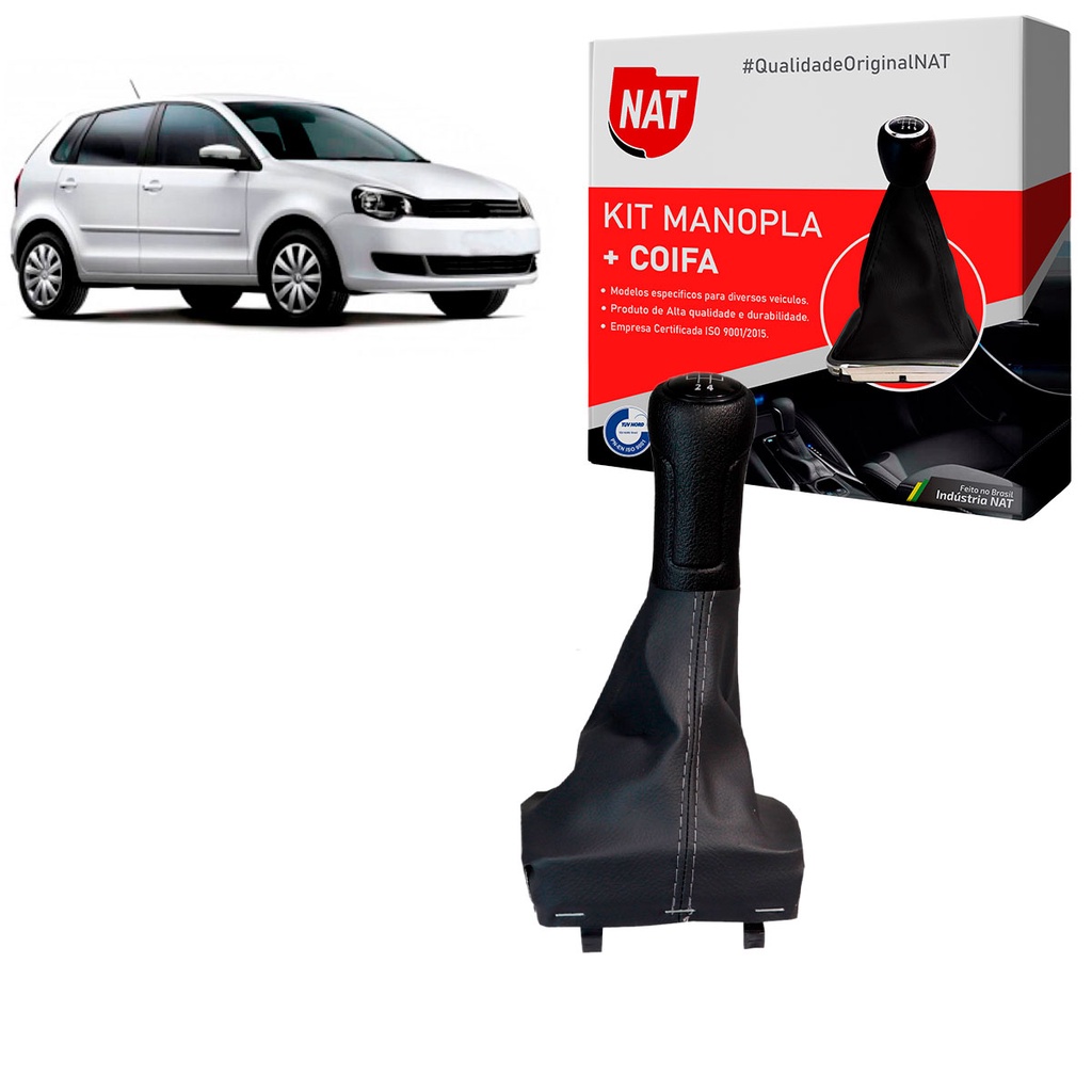 Manopla + Coifa Vw Polo 2002 Até 2014 - Ré P/ Frente em Oferta na Shopee