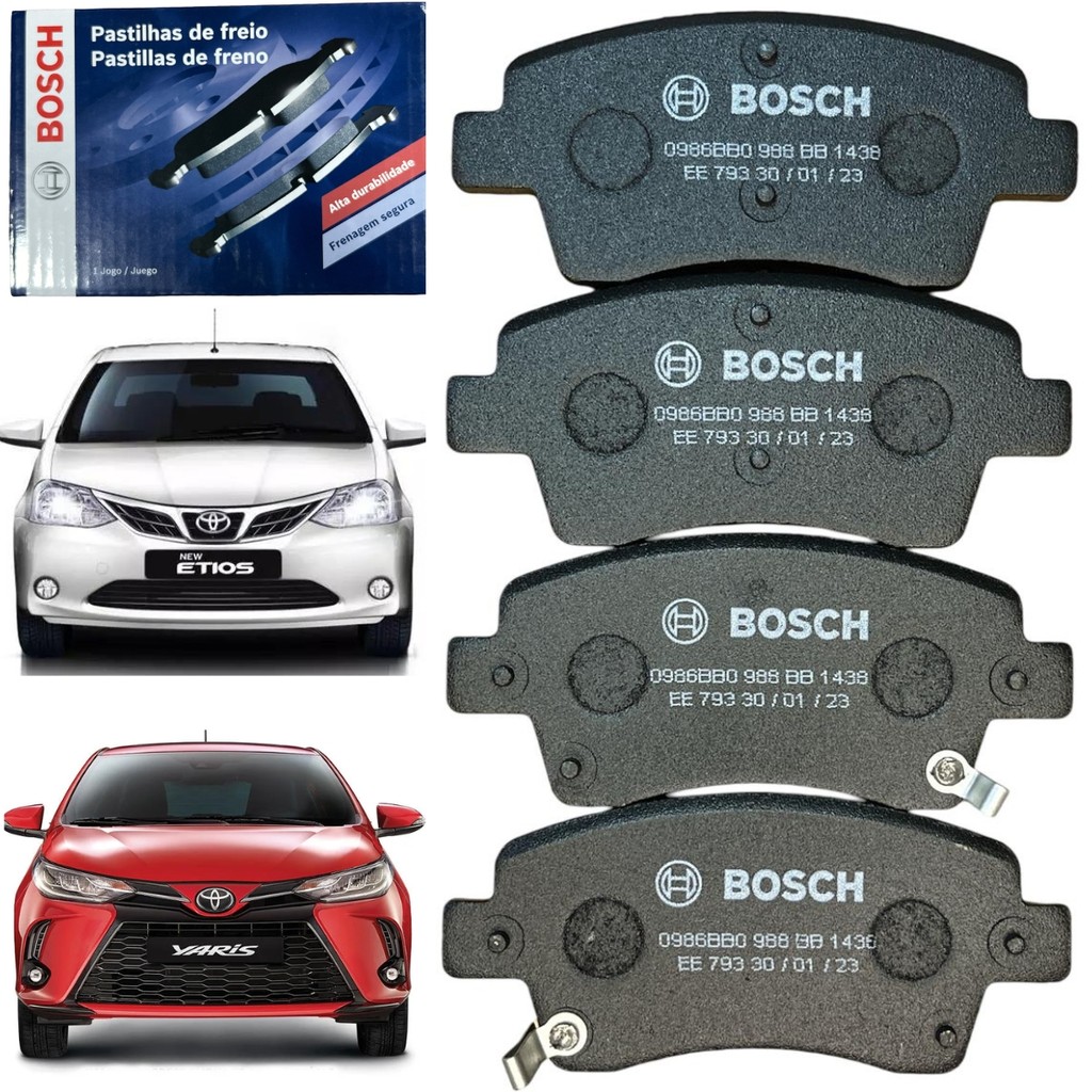 Pastilha de Freio Dianteira Etios 2013 A 2024 Yaris 2018 2019 2020 2021 2022 2023 2024 Bosch em Oferta na Shopee