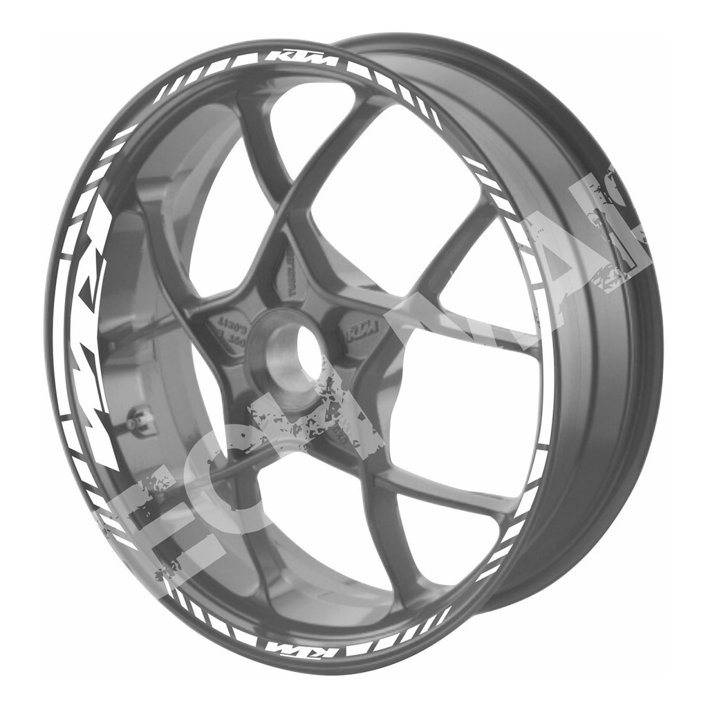 Par Adesivo Refletivo De Roda Moto Ktm Supermoto 990 R 21'18